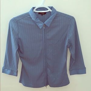 Trendy Vintage Zip Up Blouse